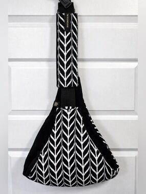 Wildride Toddler Sling Carrier Black White Woven Boho Minimalist